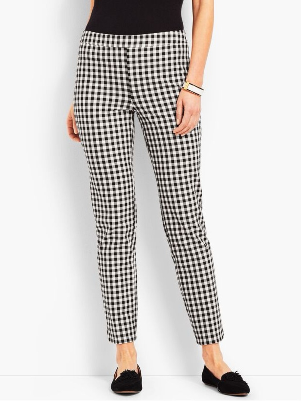 Talbots Black and White Gingham Pants